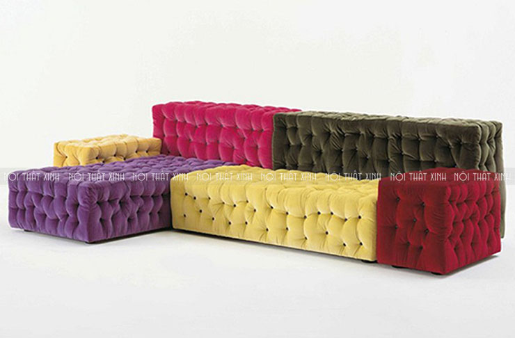Ghế sofa hiện đại màu sắc nổi bật