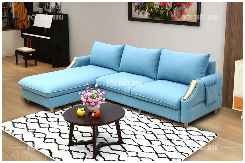 mẫu sofa góc chất liệu vải
