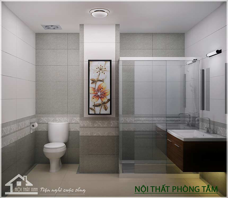 Với không gian phòng tắm việc sử dụng vách kính giúp tăng thêm diện tích hơn rất nhiều