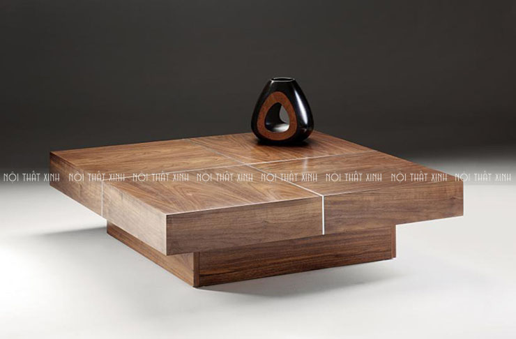 Bàn trà gỗ đẹp, thiết kế đơn giản, cuốn hút với màu gỗ cổ điển