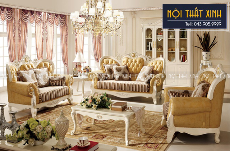 Ghế sofa tân cổ điển kết hợp giữa phong cách hiện đại và cổ điển