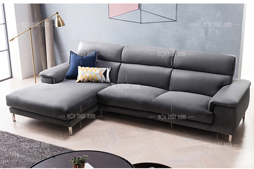 bộ sofa góc màu xám đen