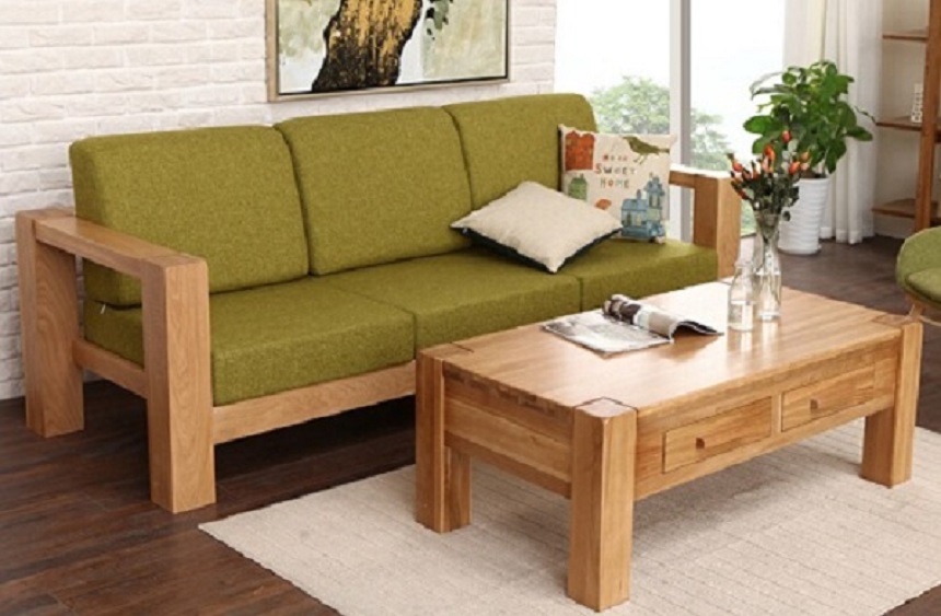 sofa gỗ phòng khách nhỏ