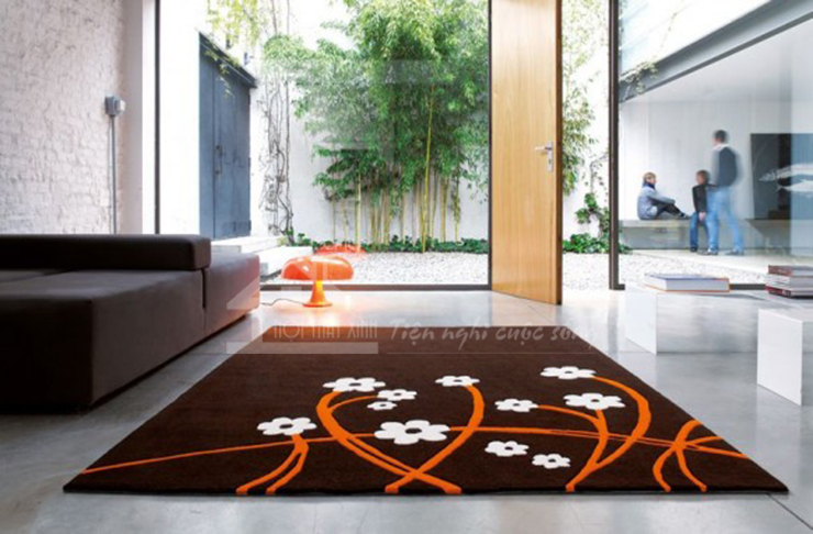 Thảm trải sàn nhà có họa tiết trang trí cuốn hút giúp bạn dễ dàng đặt ở bất cứ không gian nội thất nào