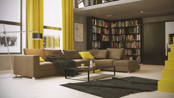 Cảm nhận không gian nội thất hiện đại hơn khi kết hợp giữa đèn cây với ghế sofa