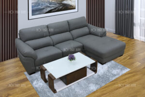 ghế sofa da màu xám