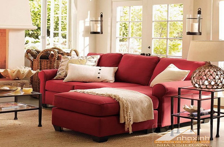 Nét ấn tượng của sofa phòng khách màu đỏ