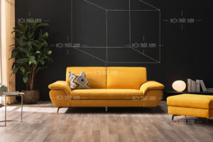 ghế sofa phòng khách màu vàng