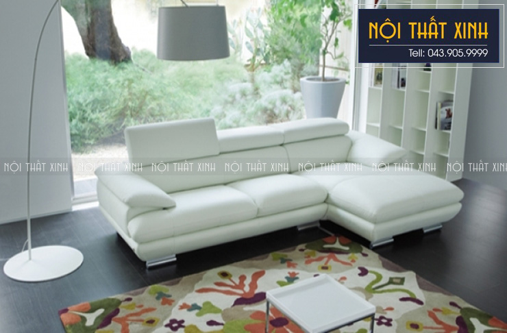 ghế sofa màu sáng cho không gian phòng khách hiện đại
