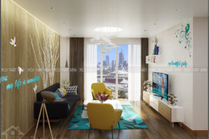 Mẫu nhà chung cư thiết kế nội thất trọn gói ở Skyline - Văn quán -Hà Đông