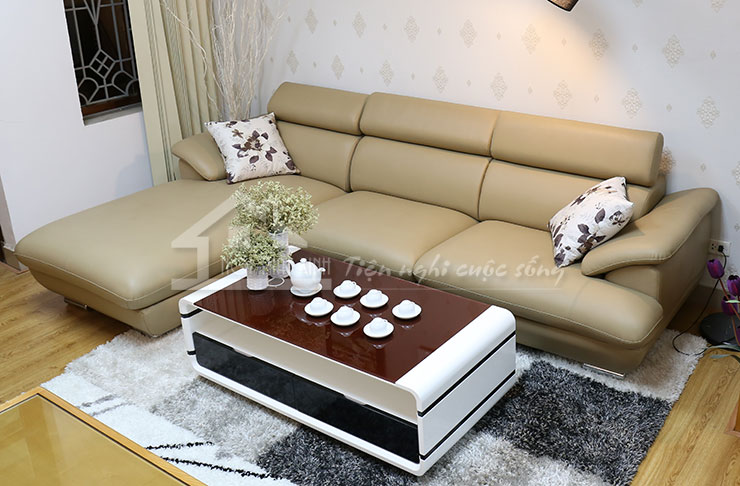 Nếu phòng khách nhà bạn nhỉnh hơn một chút hãy "thử sức" với mẫu sofa góc cấu tạo mới này