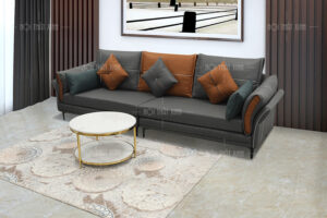 Mẹo bài trí nội thất với bộ sofa da màu nâu “tone sur tone”