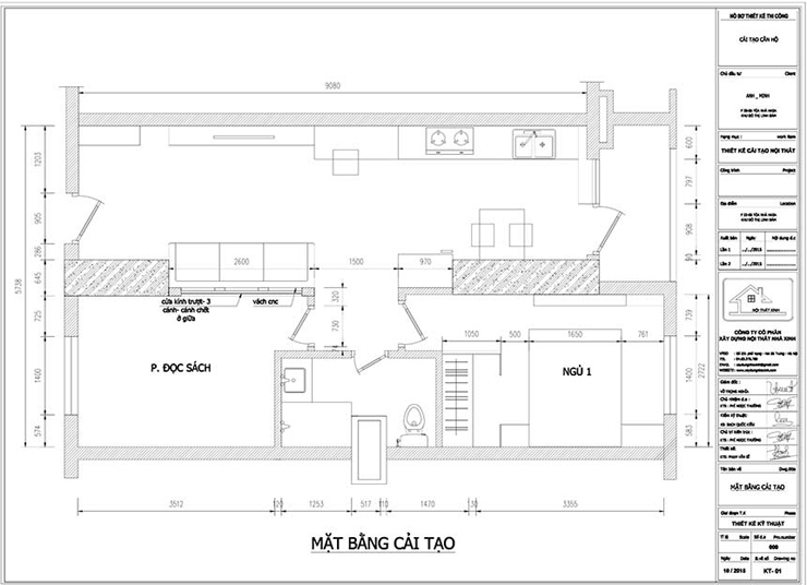 Bản vẽ chi tiết không gian thiết kế nội thất chung cư nhỏ theo phong cách hiện đại nhà anh Minh