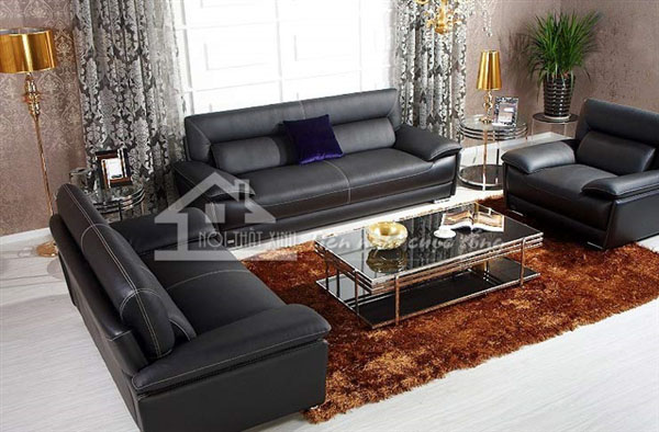 Trang trí phòng khách đẹp với ghế sofa, thảm trải sàn và kệ tivi