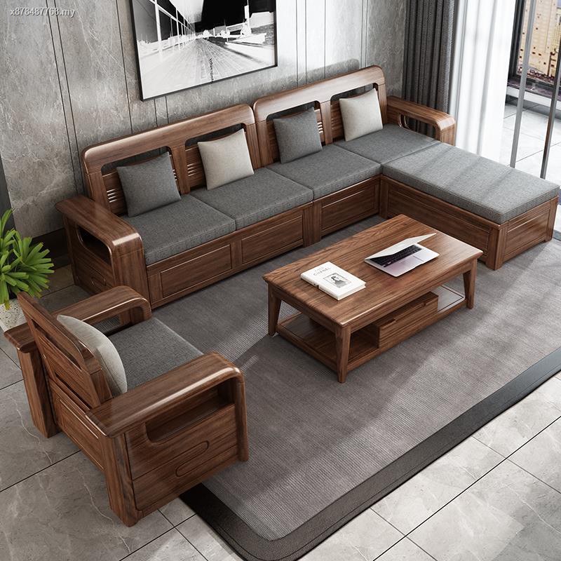 sofa gỗ góc chữ L