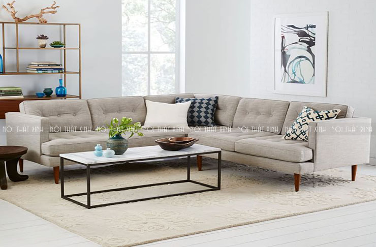 Chọn sofa góc bọc vải cho không gian phòng khách