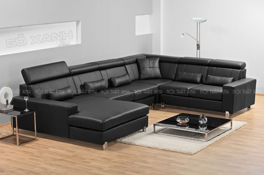 Sofa phòng khách chữ U cho không gian rộng
