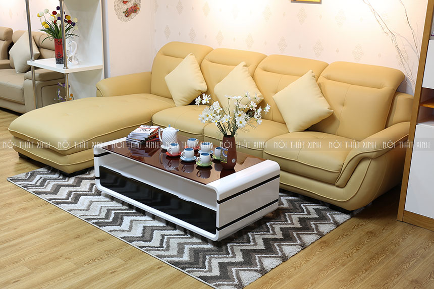 Kết hợp sofa hiện đại – bàn trà kiểu Nhật cho phòng khách
