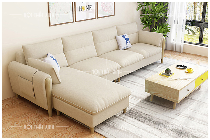 Ghế sofa vải góc NTX1858 - gợi ý mới cho phòng khách hiện đại