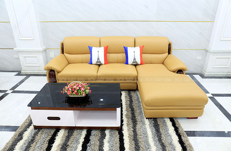 Các mẫu sofa da dáng góc cho phòng khách