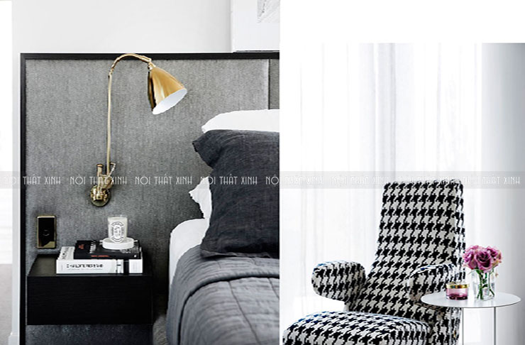 Thiết kế nội thất chung cư đẹp màu trắng – đen
