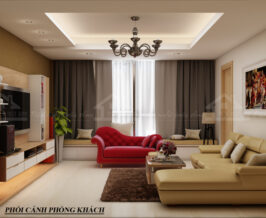 Không gian nội thất phòng khách thiết kế thoáng, sang trọng và ấm cúng