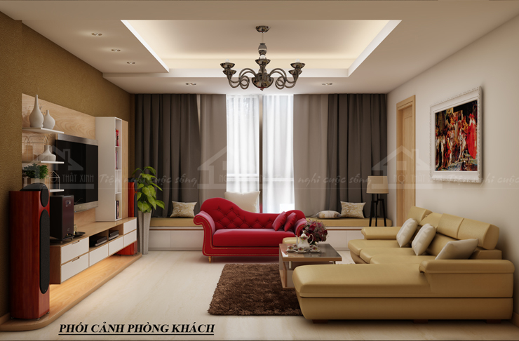 Không gian nội thất phòng khách thiết kế thoáng, sang trọng và ấm cúng