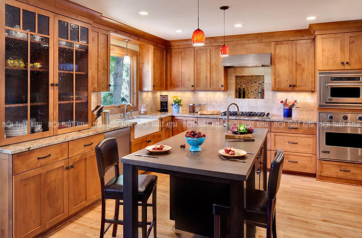 Phòng bếp đẹp bằng đồ nội thất gỗ