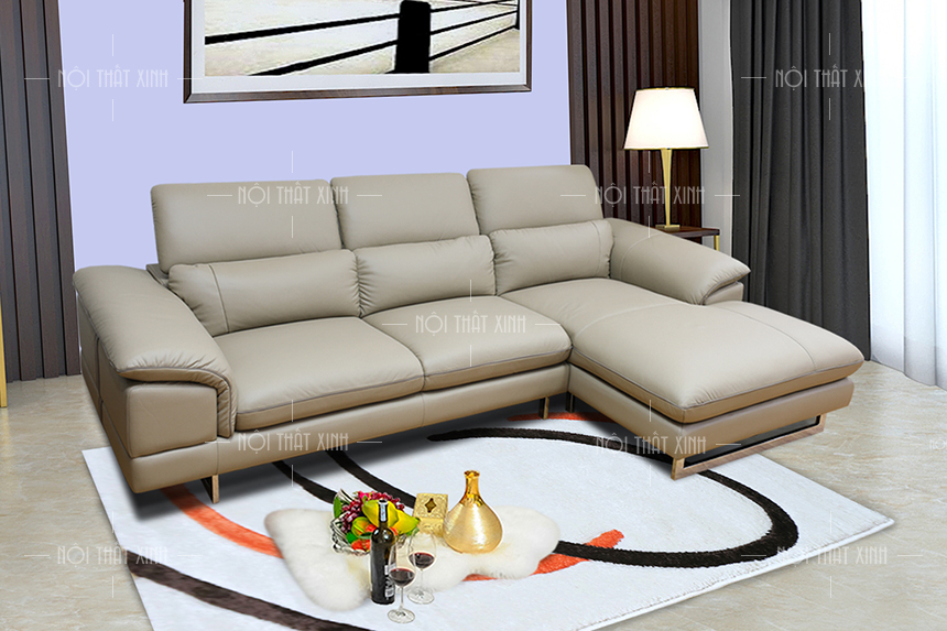 thiết kế phòng khách hiện đại cùng sofa da