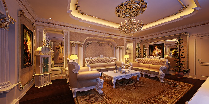thiết kế phòng khách theo phong cách hiện đại hay cổ điển