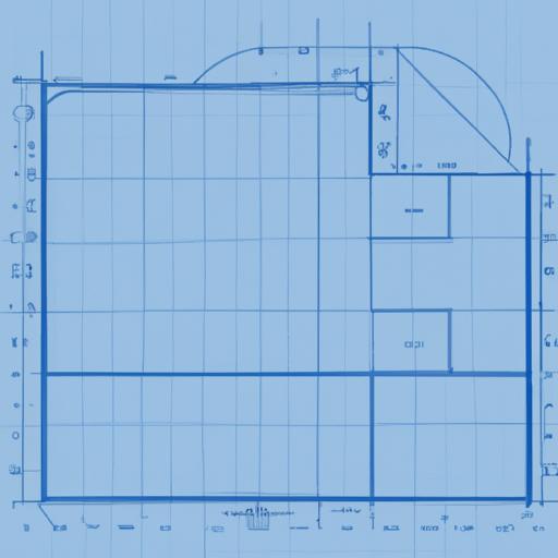 Bản vẽ kế hoạch của một tòa nhà với các góc được đánh dấu