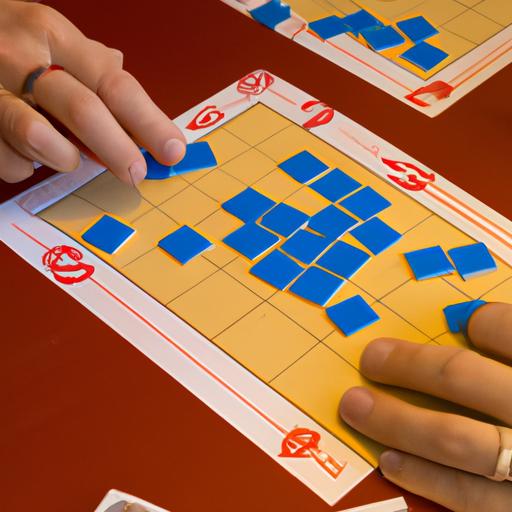 Chụp gần hai tay đang di chuyển các quân cờ trong trò chơi Caro trên giấy.