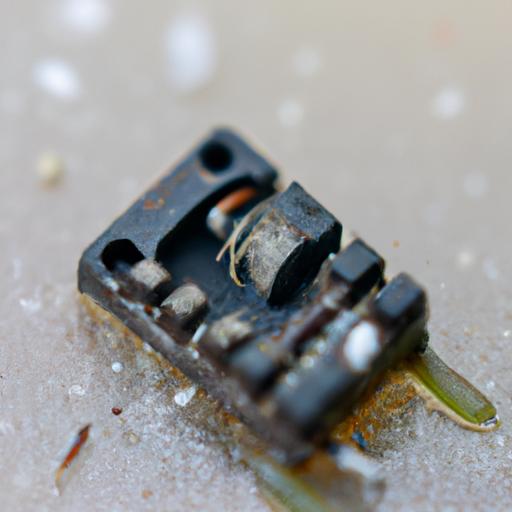 Gần gũi với viên chip IC cũ và hỏng từ một chiếc xe Vision.