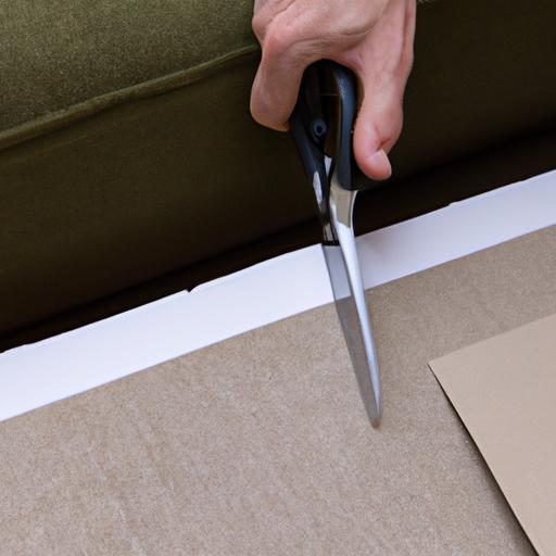 Cắt giấy thành từng phần riêng biệt cho khung ghế sofa