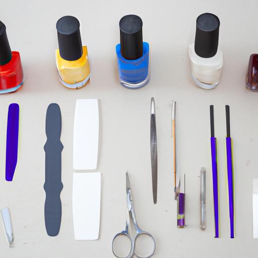 Chuẩn bị dụng cụ và màu sắc để sơn móng tay kiểu Pháp