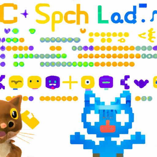 Giao diện lập trình Scratch với các khối màu sắc và nhân vật đáng yêu