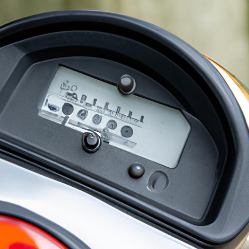 Chụp gần màn hình đo lượng xăng trên xe máy Honda Vision