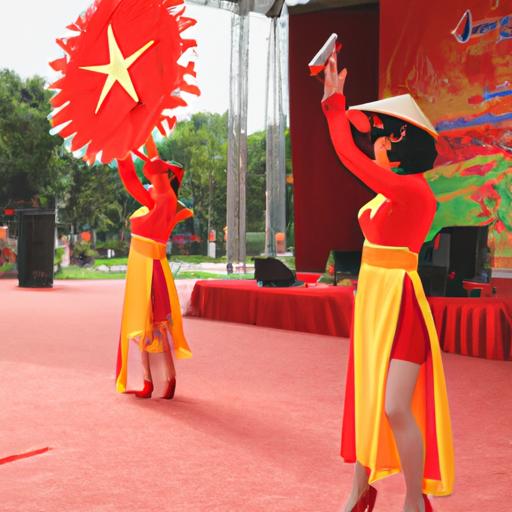 Màn trình diễn múa truyền thống trong sự kiện văn hóa chào mừng ngày Quốc khánh tại Việt Nam