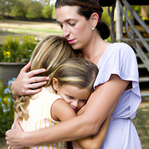 Một bà mẹ ôm con của mình trong khi người còn lại nhìn với nỗi ghen tị.