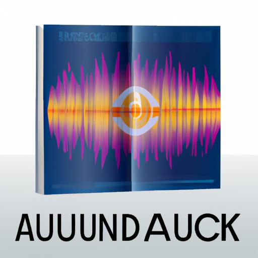 Minh họa cho quyển sách biến đổi thành sóng âm với logo của Audible trong nền.