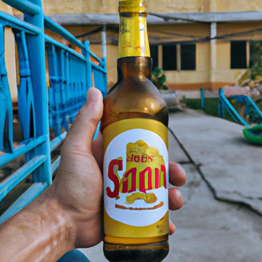 Người thưởng thức ly bia Sài Gòn Đỏ mát lạnh