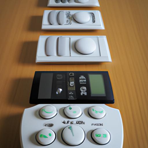 Một số lượng lớn nút nguồn điều hoà Panasonic được trưng bày trên bàn
