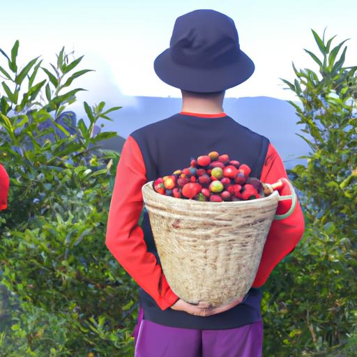 Người nông dân ôm giỏ quả hồng trâu tươi ngon trong khu vườn đồi núi