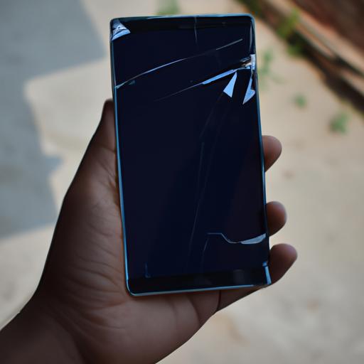 Điện thoại Oppo có màn hình vỡ rõ ràng được cầm trong tay của người dùng