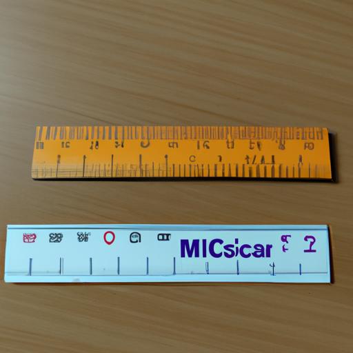 So sánh giữa một thước đo được ghi rõ đơn vị mm và một thước khác được ghi rõ đơn vị cm