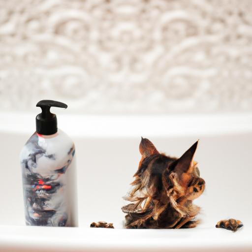 Tắm cho mèo con với dầu gội chống rận an toàn