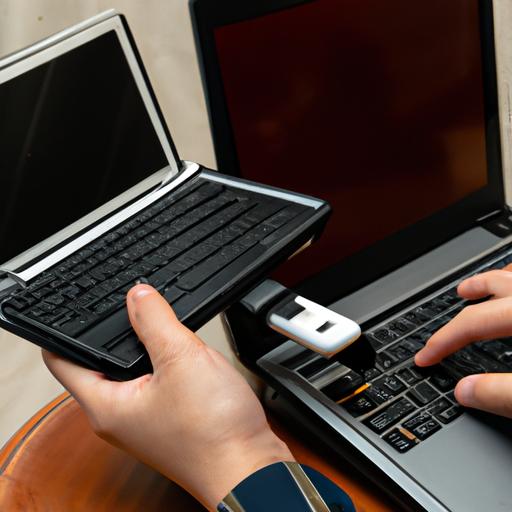 Người dùng sử dụng Bluetooth để truyền file giữa hai máy tính laptop
