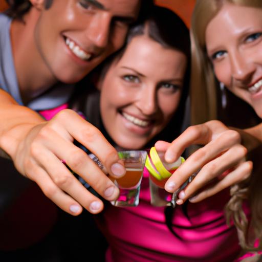 Cùng nhau uống tequila trong nhóm bạn bè