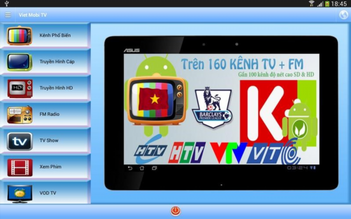 Bạn có thể xem K+ miễn phí trên Smart tivi bằng phần mềm Viet Mobi TV, một ứng dụng đa chức năng cho phép truy cập đến hàng trăm kênh truyền hình và nhiều nội dung giải trí hấp dẫn khác.
