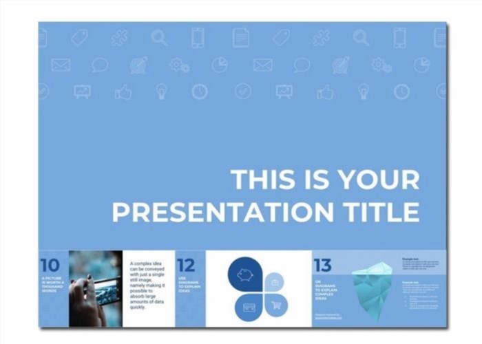 Mẫu slide nền xanh mềm mại đi kèm với các hình icon biểu tượng sẽ tạo ra một bài thuyết trình trang nhã và chuyên nghiệp, giúp người xem dễ dàng tiếp nhận và hiểu được thông tin trình bày.